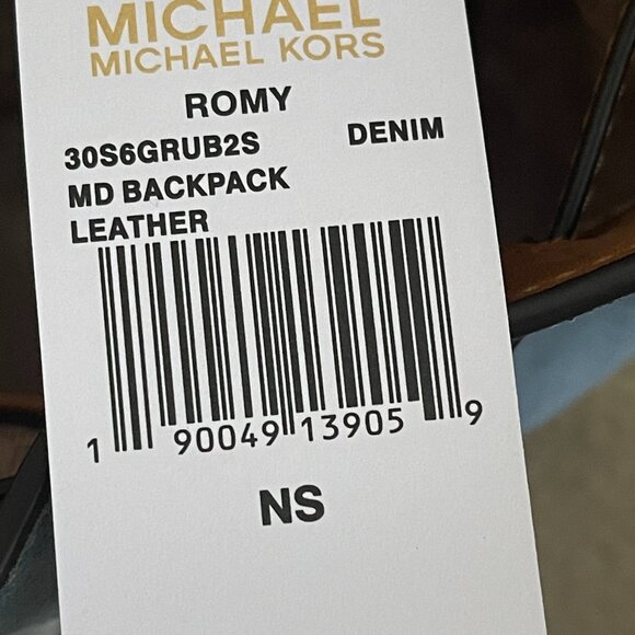 Michael Kors Romy Medium Blue Suede Backpack - Picture 12 of 12